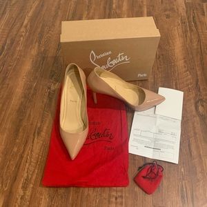 Auth Christian Louboutin Pigalle Plato nude patent
